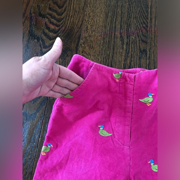Lilly Pulitzer Girls 8 Pink Corduroy Duck Embroidered Pants w/Pockets - GUC! - Picture 4 of 12